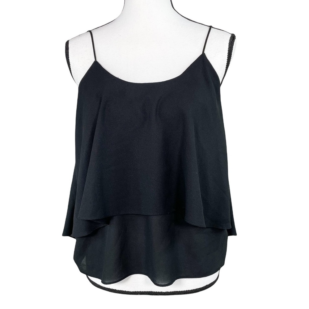 Paper Crane Black Tiered Camisole Blouse